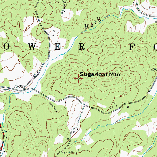 Topographic Map of Sugarloaf Mountain, NC