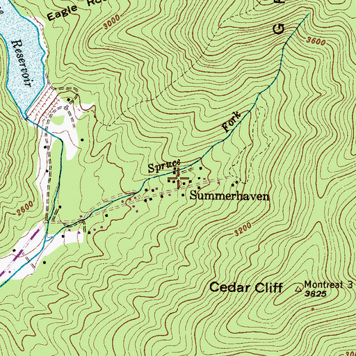 Topographic Map of Summerhaven, NC