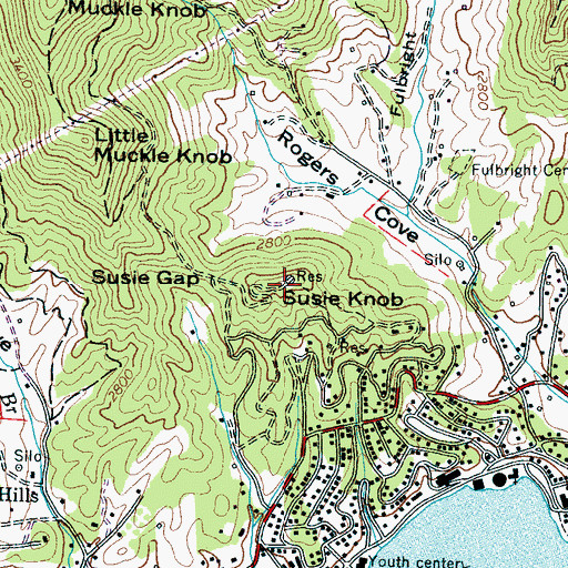 Topographic Map of Susie Knob, NC