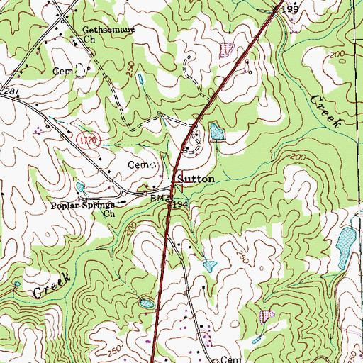 Topographic Map of Sutton, NC