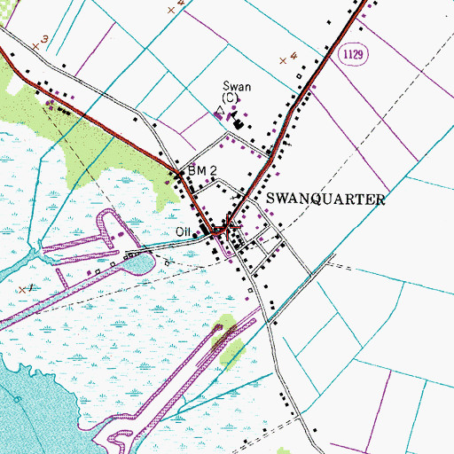 Topographic Map of Swanquarter, NC