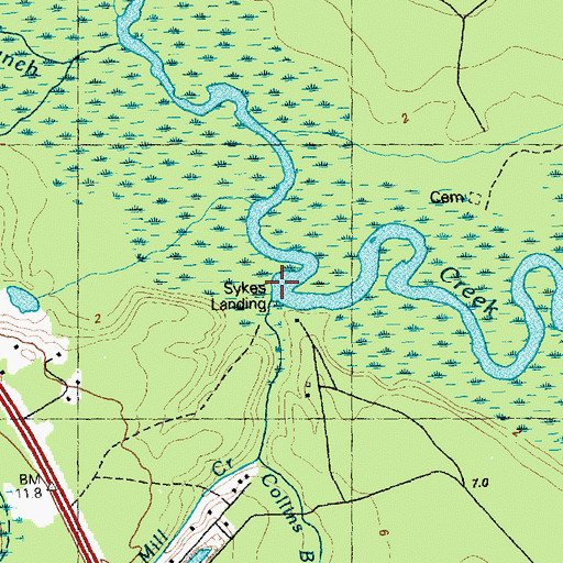 Topographic Map of Sykes Landing, NC