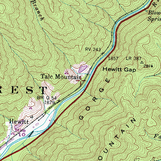 Topographic Map of Talc Mountain, NC