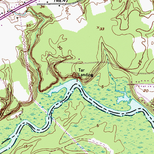 Topographic Map of Tar Landing, NC