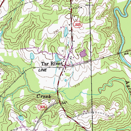 Topographic Map of Tar River, NC