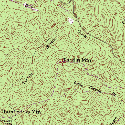Topographic Map of Tarkiln Mountain, NC