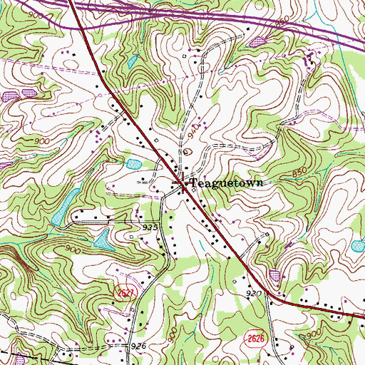 Topographic Map of Teaguetown, NC