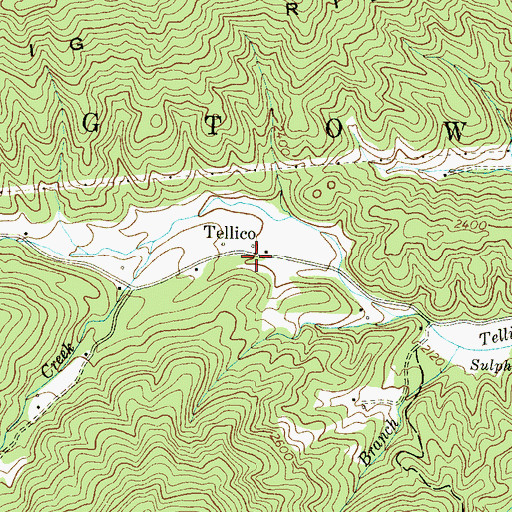 Topographic Map of Tellico, NC