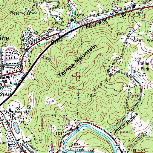 Topographic Map of Tempa Mountain, NC