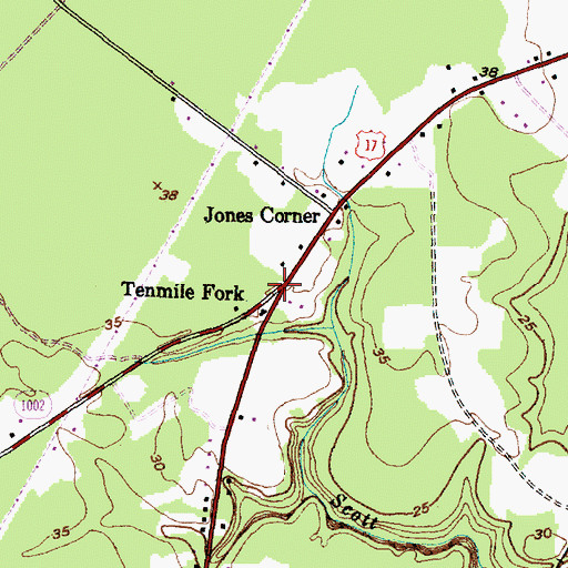 Topographic Map of Tenmile Fork, NC
