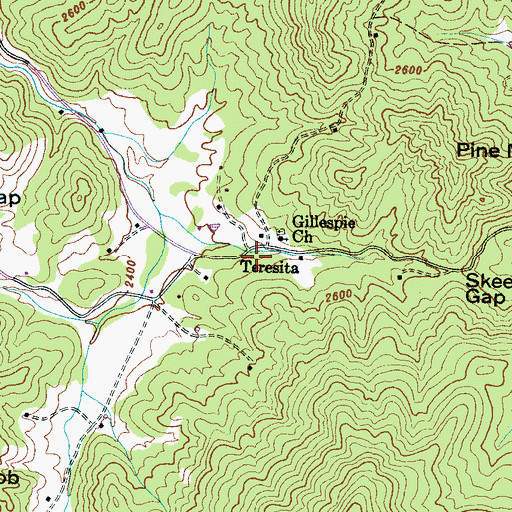 Topographic Map of Teresita, NC