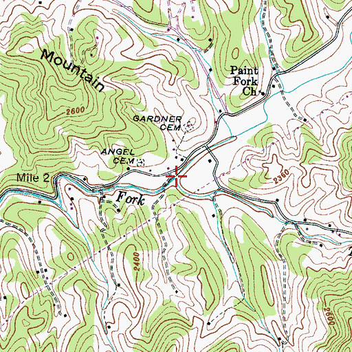Topographic Map of Terry Fork, NC