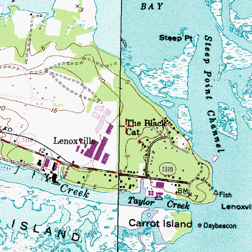 Topographic Map of The Black Cat, NC