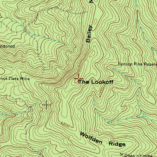 Topographic Map of The Lookoff, NC