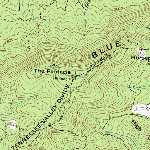 Topographic Map of The Pinnacle, NC