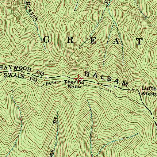Topographic Map of Thermo Knob, NC