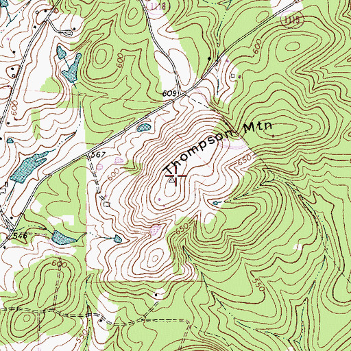 Topographic Map of Thompson Mountain, NC
