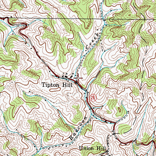 Topographic Map of Tipton Hill, NC