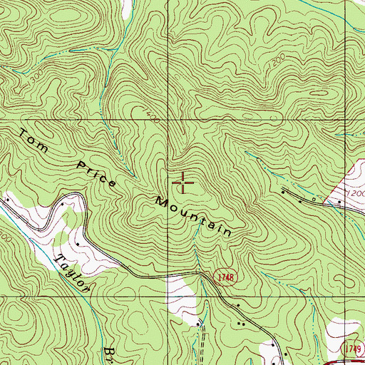 Topographic Map of Tom Price Mountain, NC