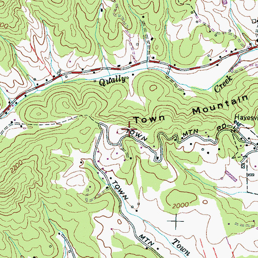 Topographic Map of Town Mountain, NC