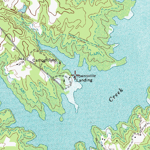Topographic Map of Townsville Landing, NC