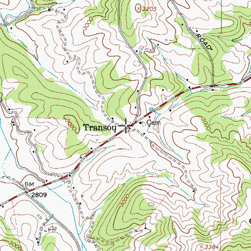 Topographic Map of Transou, NC