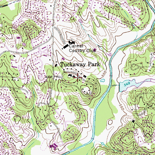Topographic Map of Tuckaway Park, NC