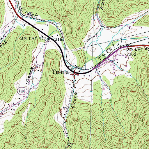 Topographic Map of Tulula, NC