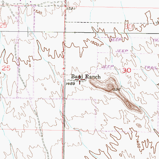 Topographic Map of Bard Ranch, AZ