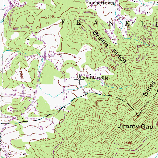 Topographic Map of Tumblerville, NC