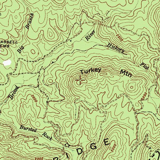 Topographic Map of Turkey Mountain, NC
