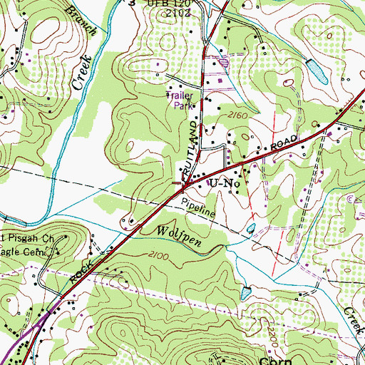 Topographic Map of U-No, NC