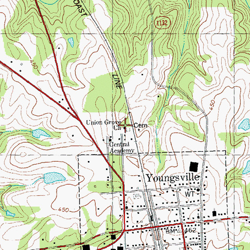 Topographic Map of Union Grove Church, NC