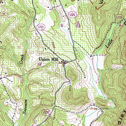Topographic Map of Union Hill, NC