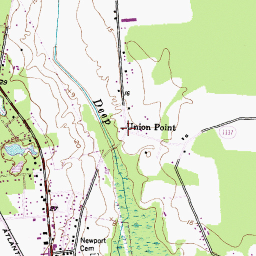 Topographic Map of Union Point, NC