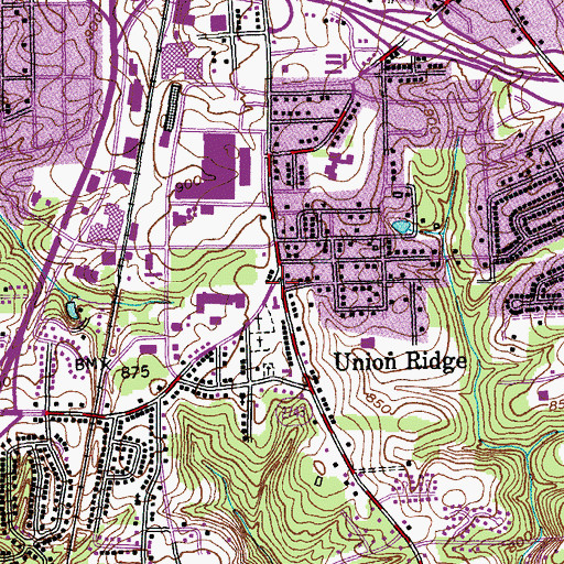 Topographic Map of Union Ridge, NC