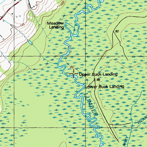 Topographic Map of Upper Buck Landing, NC