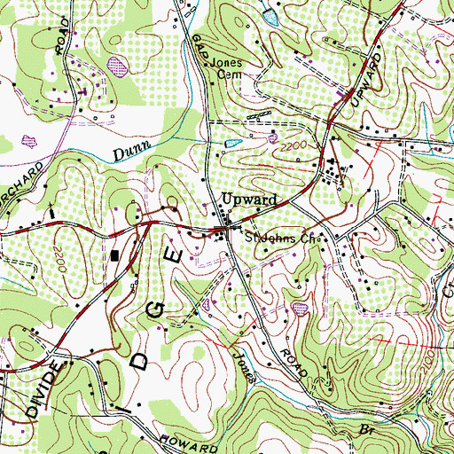 Topographic Map of Upward, NC