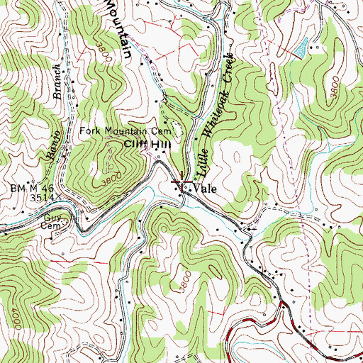 Topographic Map of Vale, NC