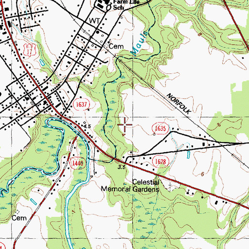 Topographic Map of Vanceboro Landing, NC