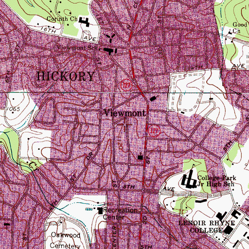 Topographic Map of Viewmont, NC