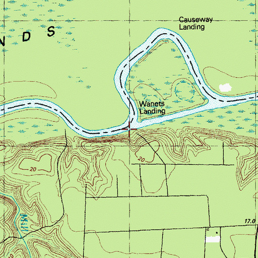 Topographic Map of Wanets Landing, NC
