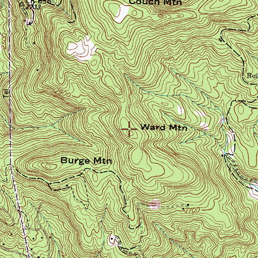 Topographic Map of Ward Mountain, NC