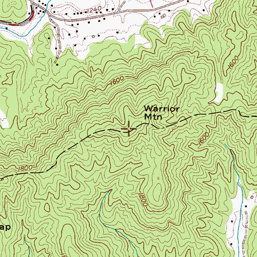 Topographic Map of Warrior Mountain, NC
