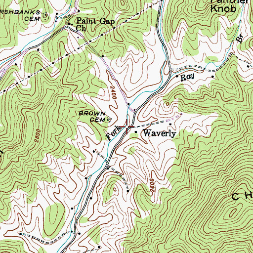 Topographic Map of Waverly, NC