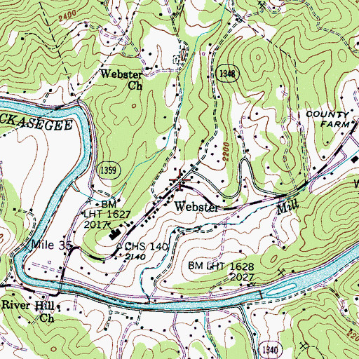 Topographic Map of Webster, NC