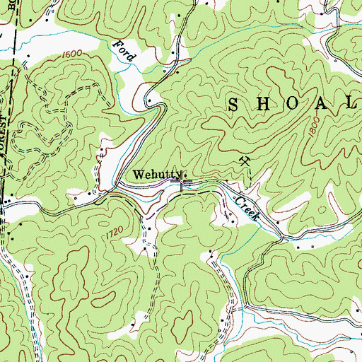 Topographic Map of Wehutty, NC