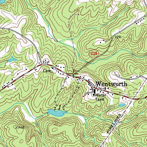 Topographic Map of Wentworth, NC