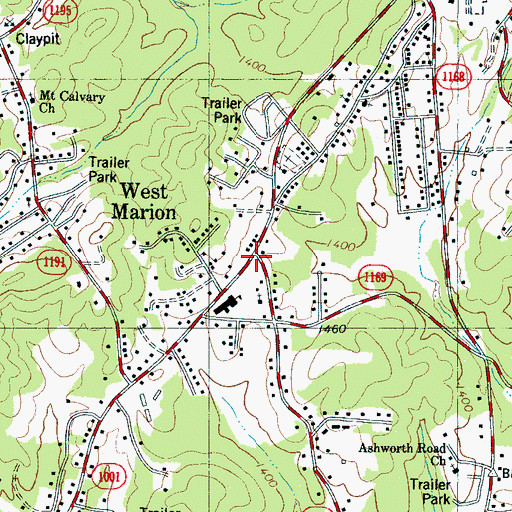 Topographic Map of West Marion, NC