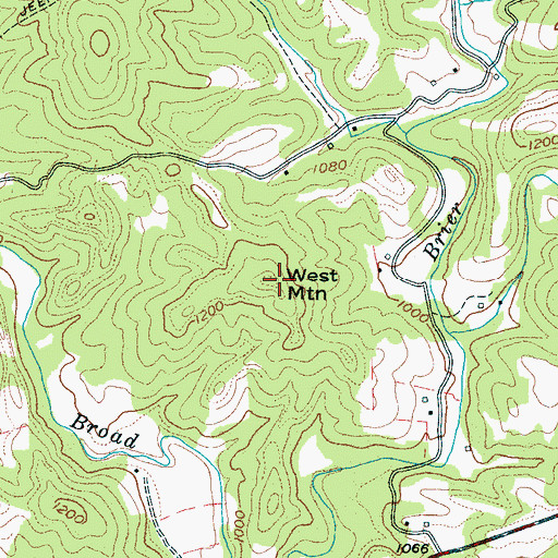 Topographic Map of West Mountain, NC
